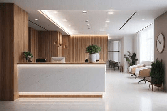 Small Office Reception Counter Design